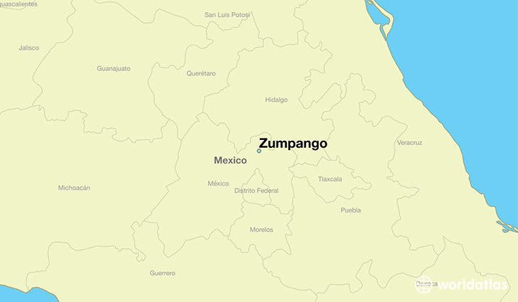 map showing the location of Zumpango