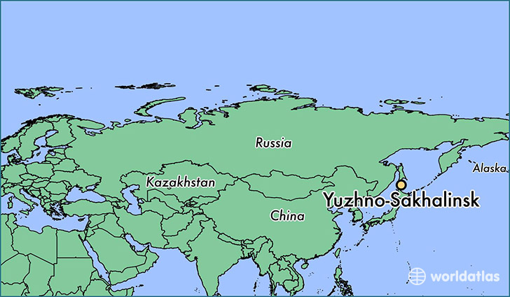 map showing the location of Yuzhno-Sakhalinsk