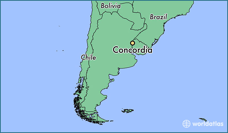 map showing the location of Concordia