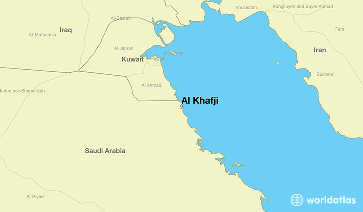 map showing the location of Al Khafji