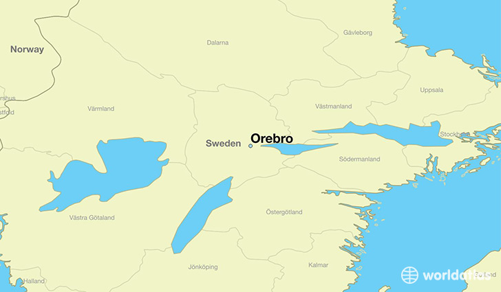 map showing the location of Orebro
