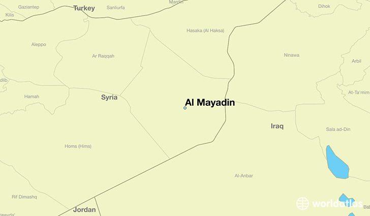 map showing the location of Al Mayadin
