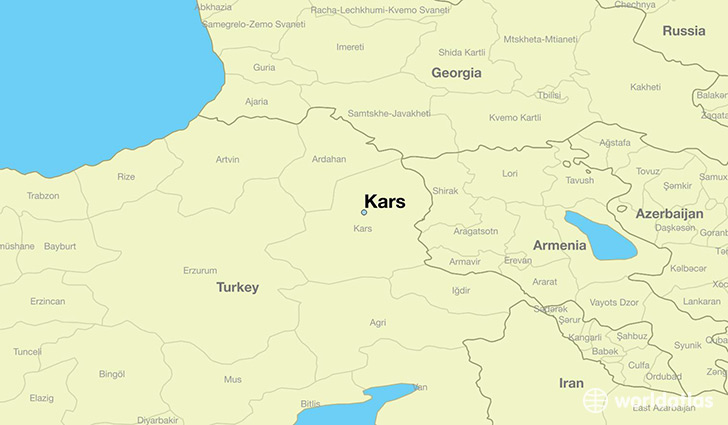 map showing the location of Kars