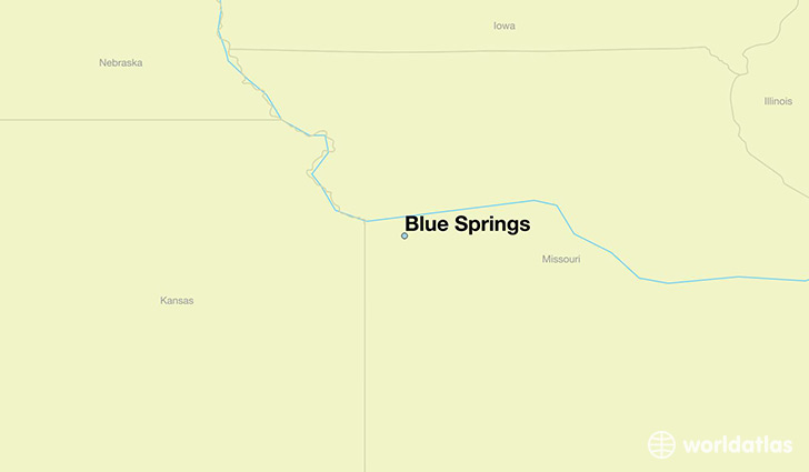 map showing the location of Blue Springs