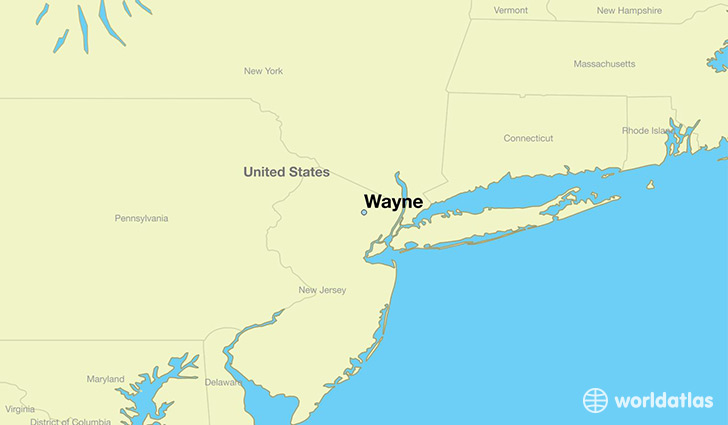 map showing the location of Wayne