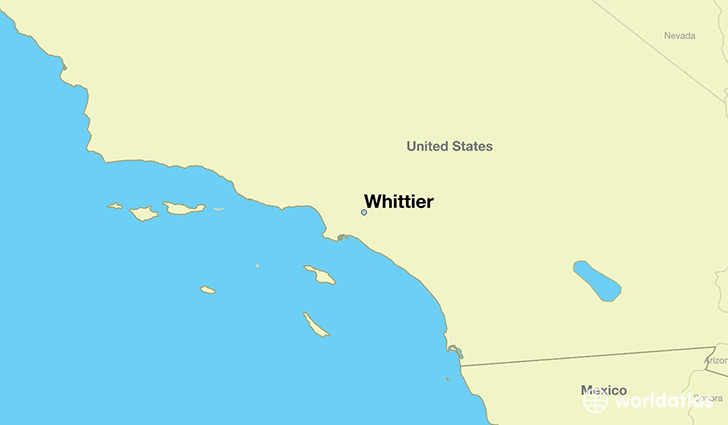 map showing the location of Whittier