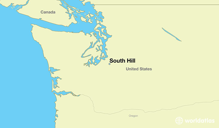 map showing the location of South Hill