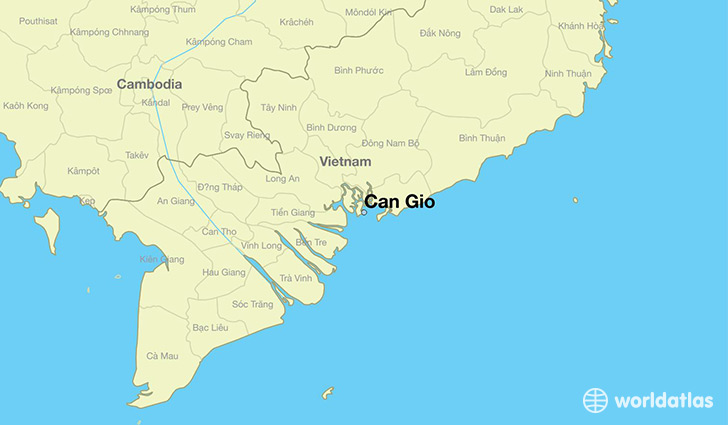 map showing the location of Can Gio