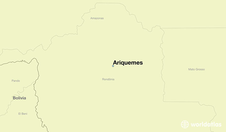 map showing the location of Ariquemes