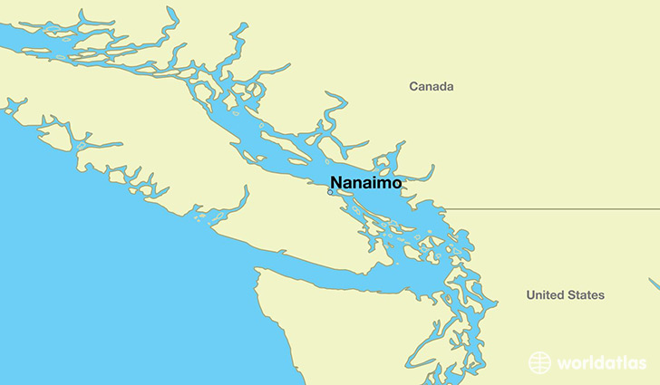 map showing the location of Nanaimo