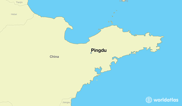 map showing the location of Pingdu