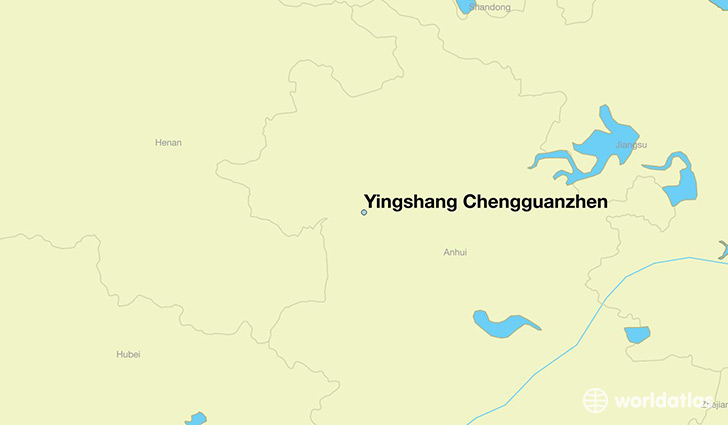 map showing the location of Yingshang Chengguanzhen