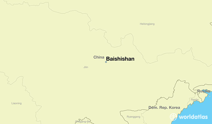 map showing the location of Baishishan