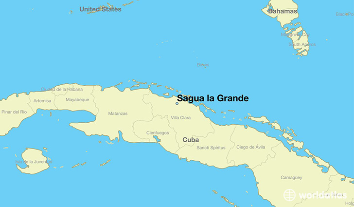 map showing the location of Sagua la Grande