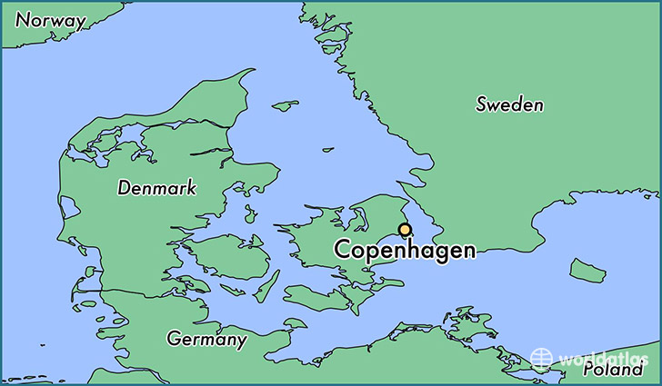 map showing the location of Copenhagen