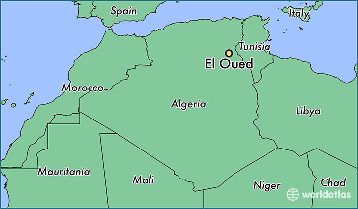 map showing the location of El Oued