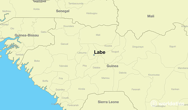 map showing the location of Labe
