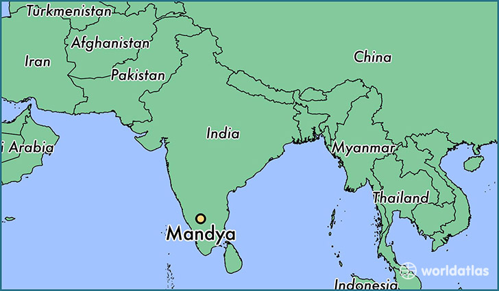 map showing the location of Mandya