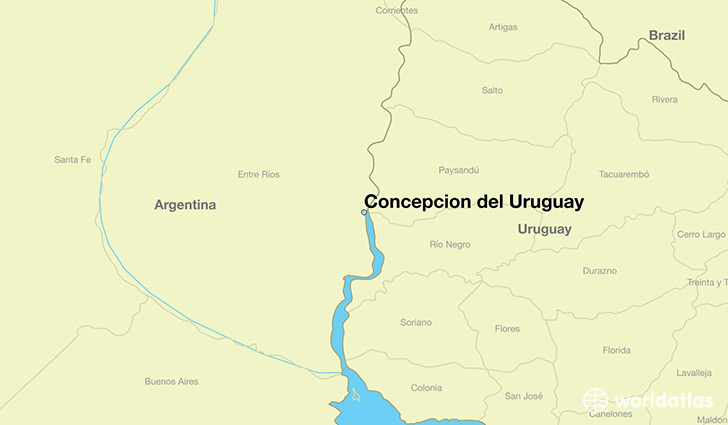map showing the location of Concepcion del Uruguay