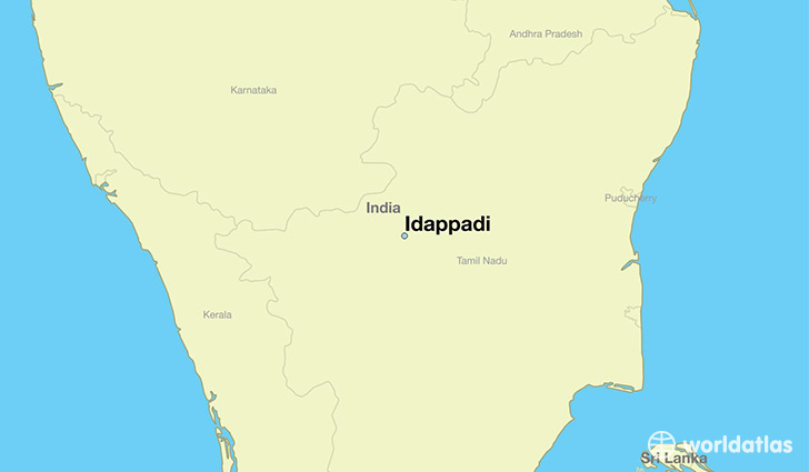 map showing the location of Idappadi