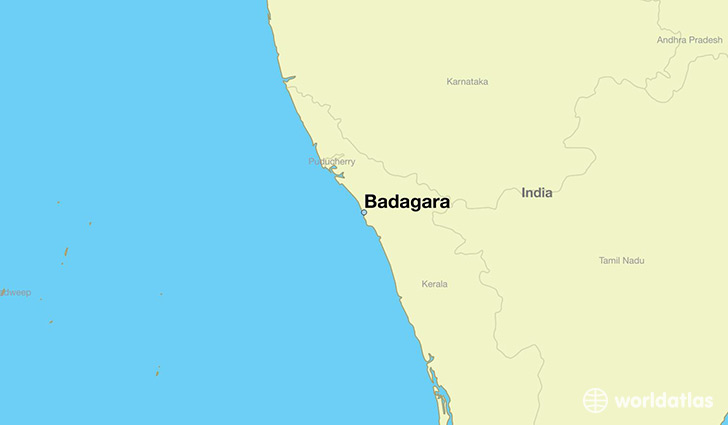 map showing the location of Badagara