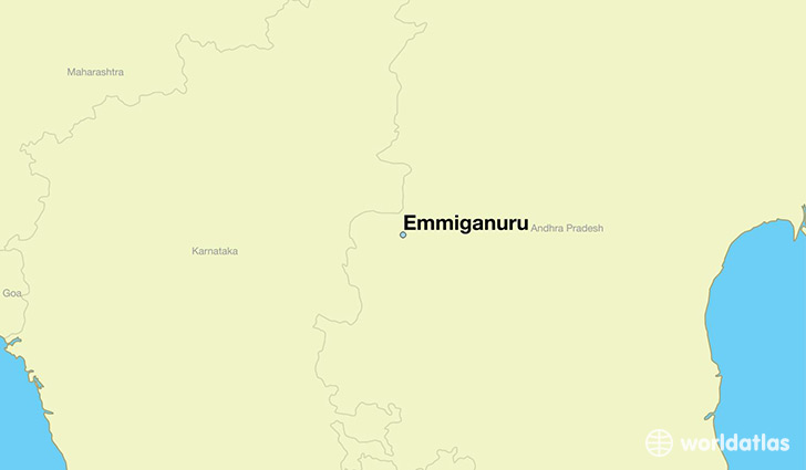 map showing the location of Emmiganuru