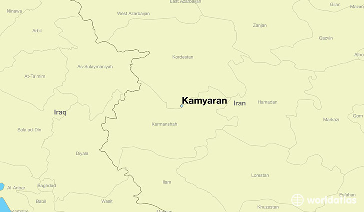 map showing the location of Kamyaran