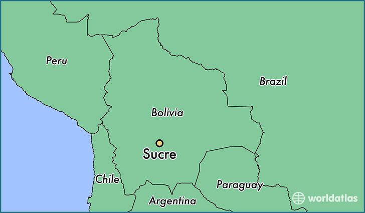 map showing the location of Sucre