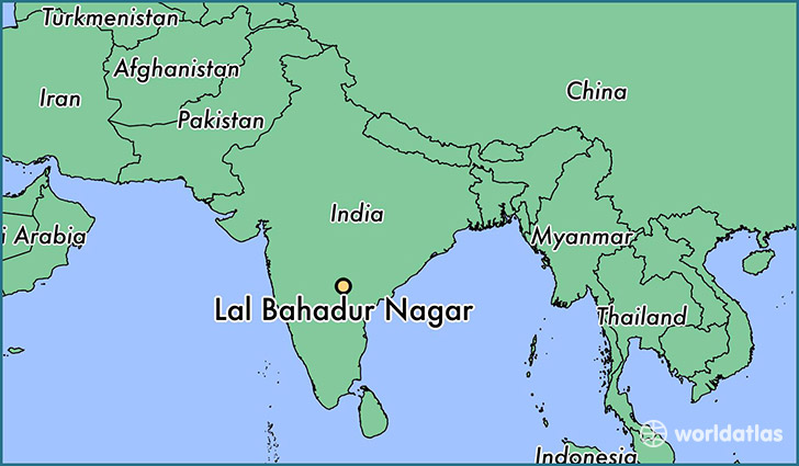 map showing the location of Lal Bahadur Nagar