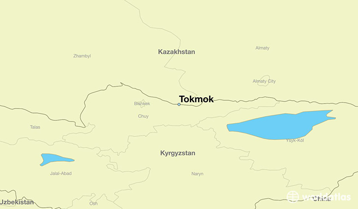 map showing the location of Tokmok