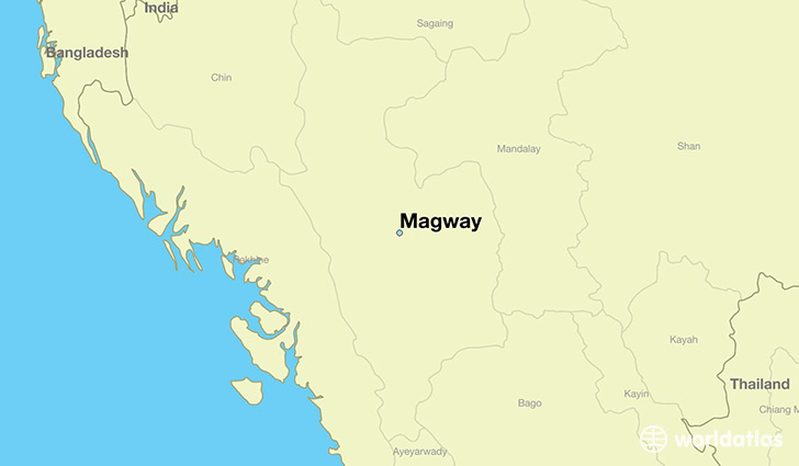 map showing the location of Magway