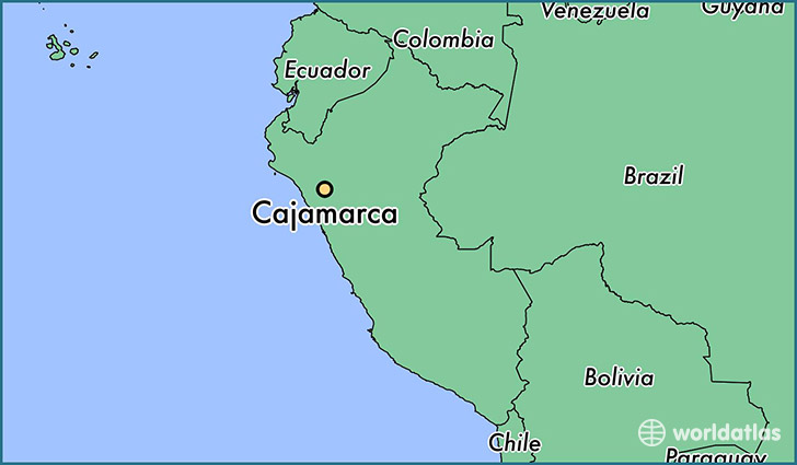 map showing the location of Cajamarca