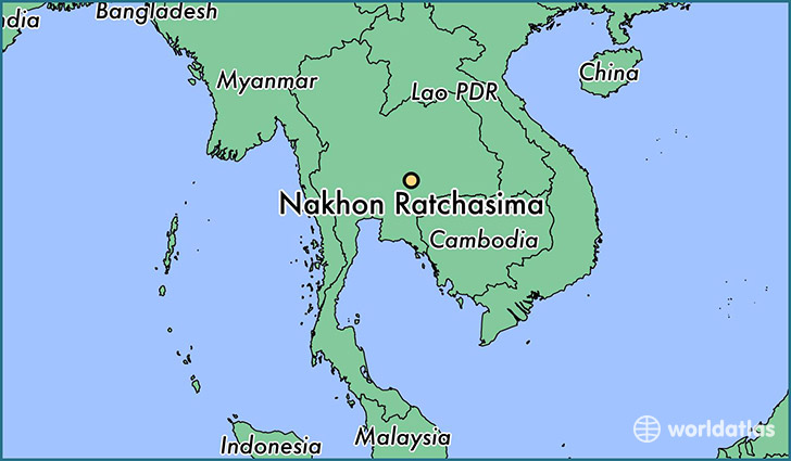 map showing the location of Nakhon Ratchasima