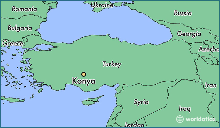 map showing the location of Konya