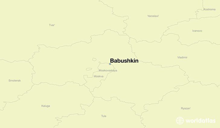 map showing the location of Babushkin