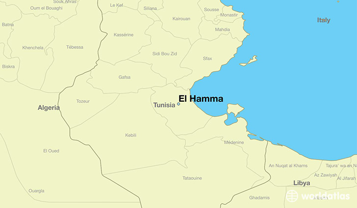 map showing the location of El Hamma