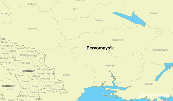 map showing the location of Pervomays'k