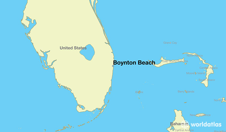 map showing the location of Boynton Beach