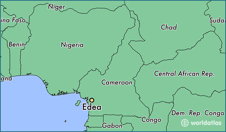 map showing the location of Edea