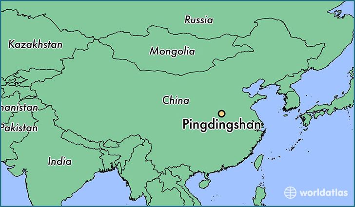 map showing the location of Pingdingshan