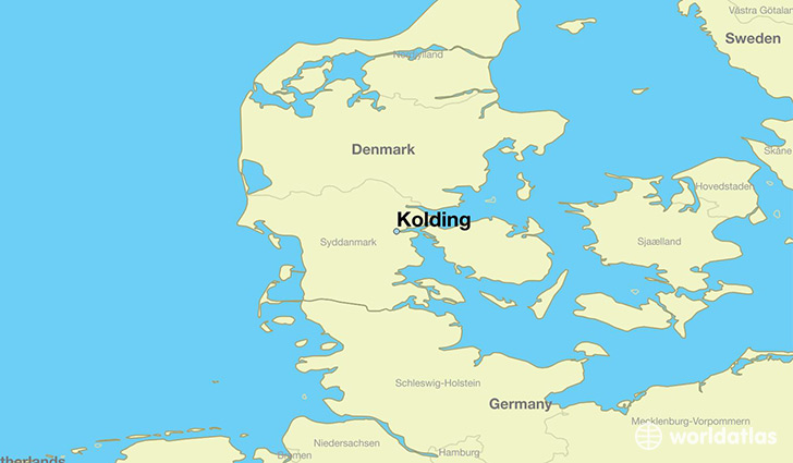 map showing the location of Kolding
