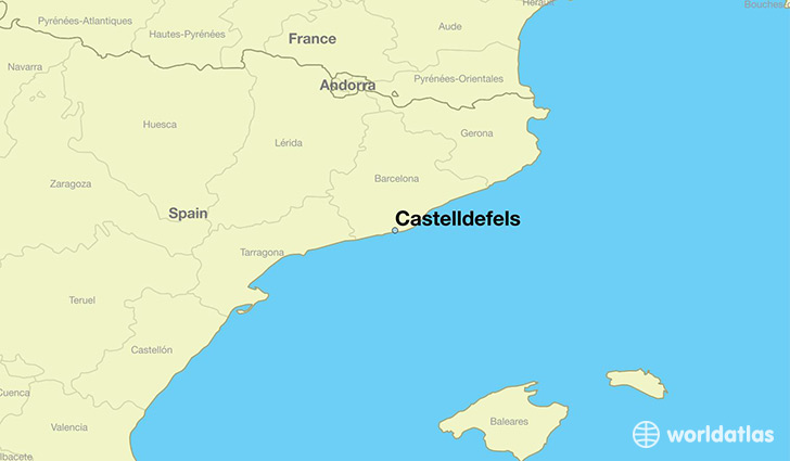 map showing the location of Castelldefels