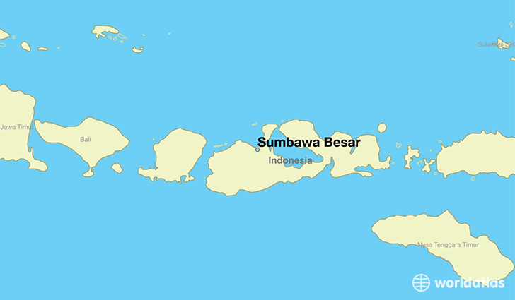 map showing the location of Sumbawa Besar