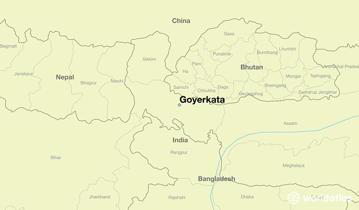 map showing the location of Goyerkata