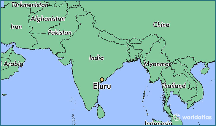 map showing the location of Eluru