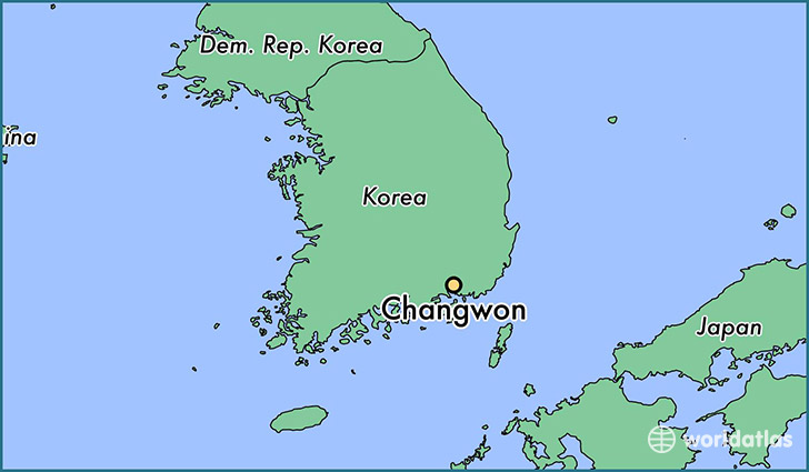 map showing the location of Changwon