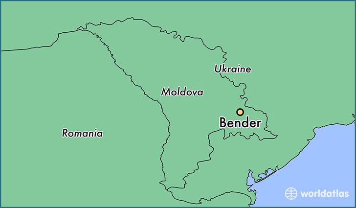 map showing the location of Bender