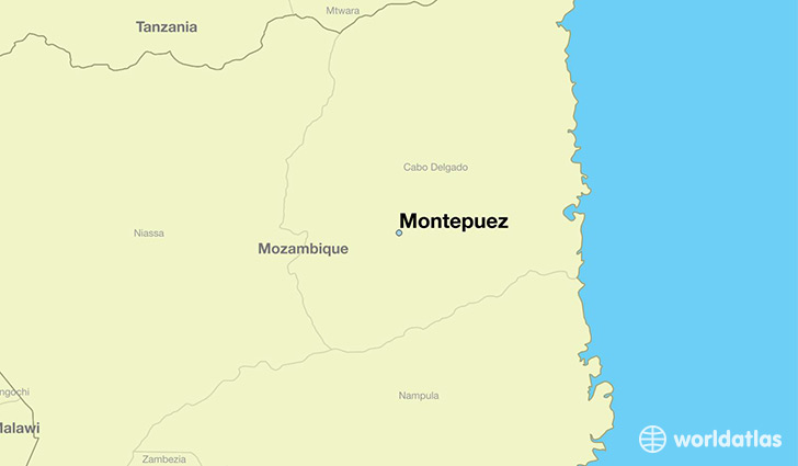 map showing the location of Montepuez