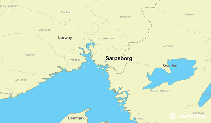 map showing the location of Sarpsborg