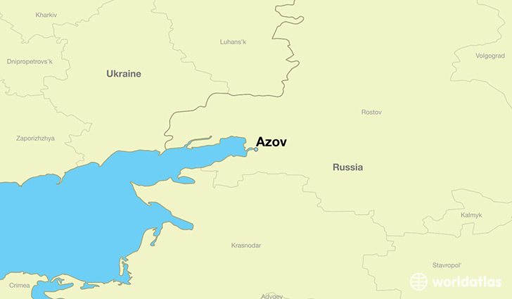 map showing the location of Azov